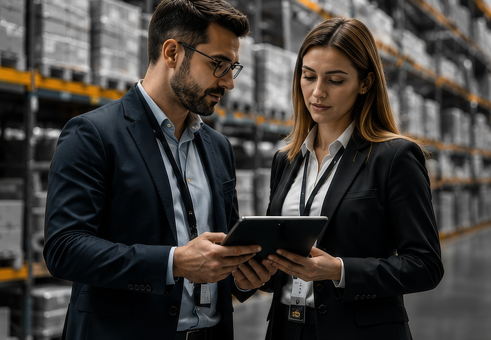 Consultants opérationnels dans un entrepôt